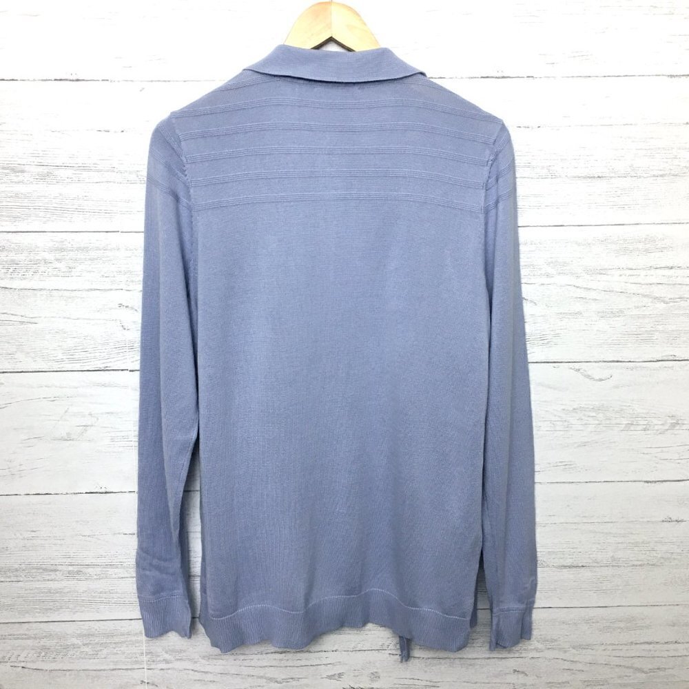 NEW Isaac Mizrahi Women's Light Blue Cardigan Sweater Zipper Front Pockets Small - Picture 4 of 10